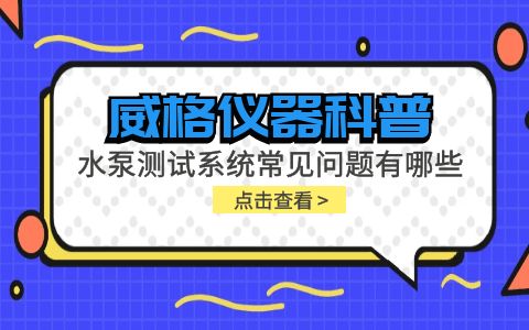 威格儀器-水泵測(cè)試系統(tǒng)常見問(wèn)題有哪些?插圖